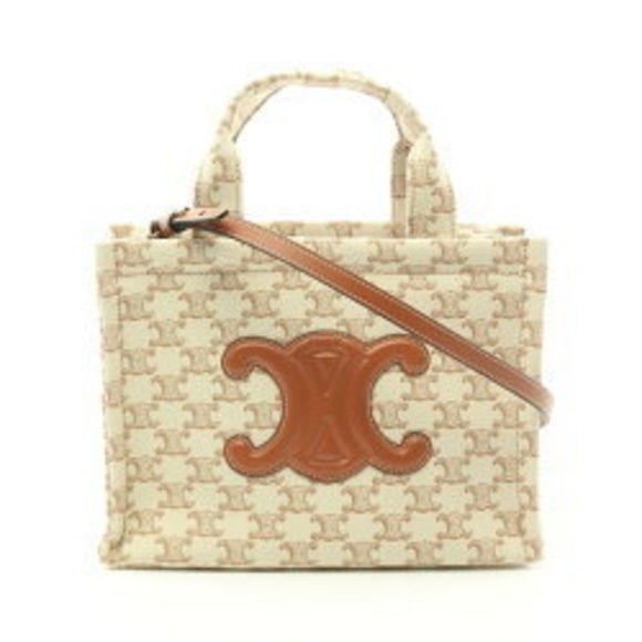 Celine Cabas Tais Tote Bag Leather Beige Brown - Picture 1 of 4